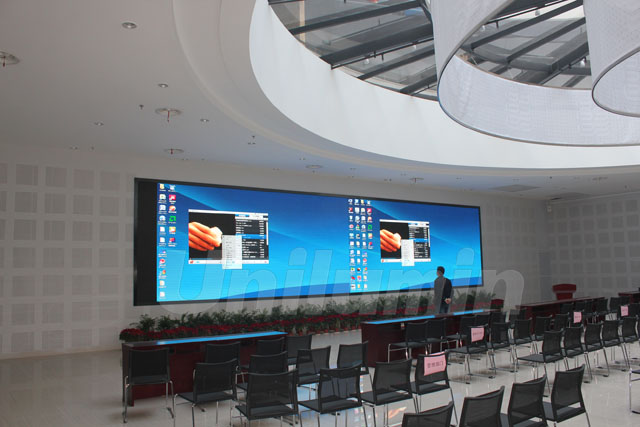 东升国际官网科技低亮、高灰、高刷UTV高清LED显示屏亮相武汉建委中心